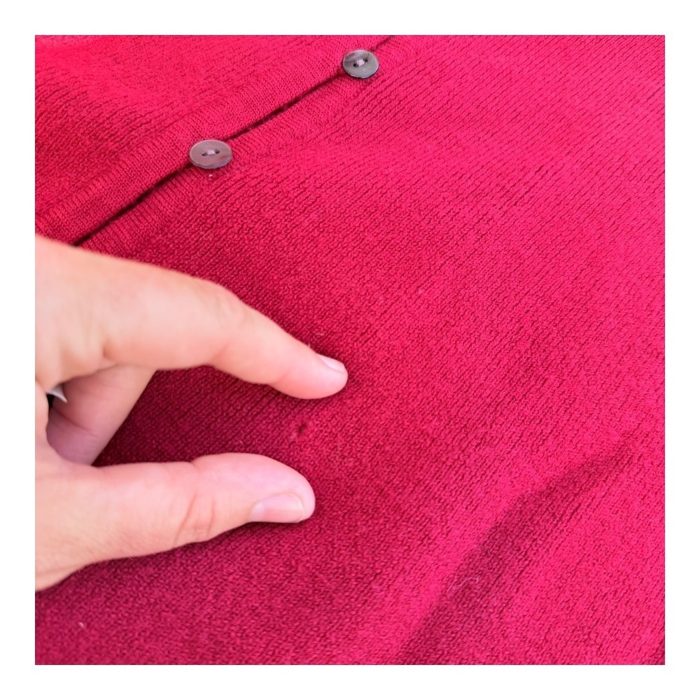 Grandmacore Chelsea Campbell Charter Club Cardigan Regular XL red Merino Wool - Picture 9 of 9